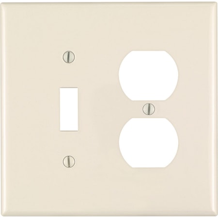 Leviton Leviton Almond 2 gang Nylon Duplex/Toggle Wall Plate 1 pk 0PJ18-00T